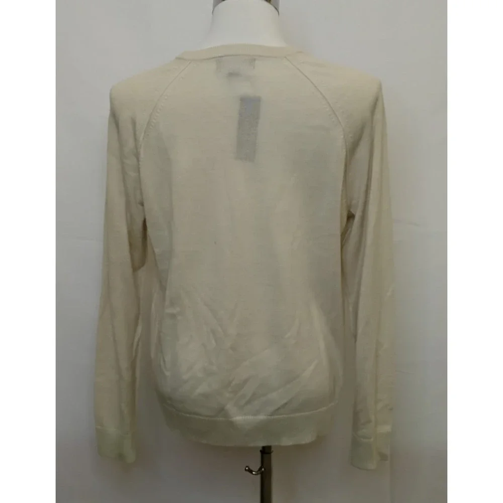 Banana Republic 100% Merino Wool Sweater Men's L Cream Crew Neck NWT #J5084